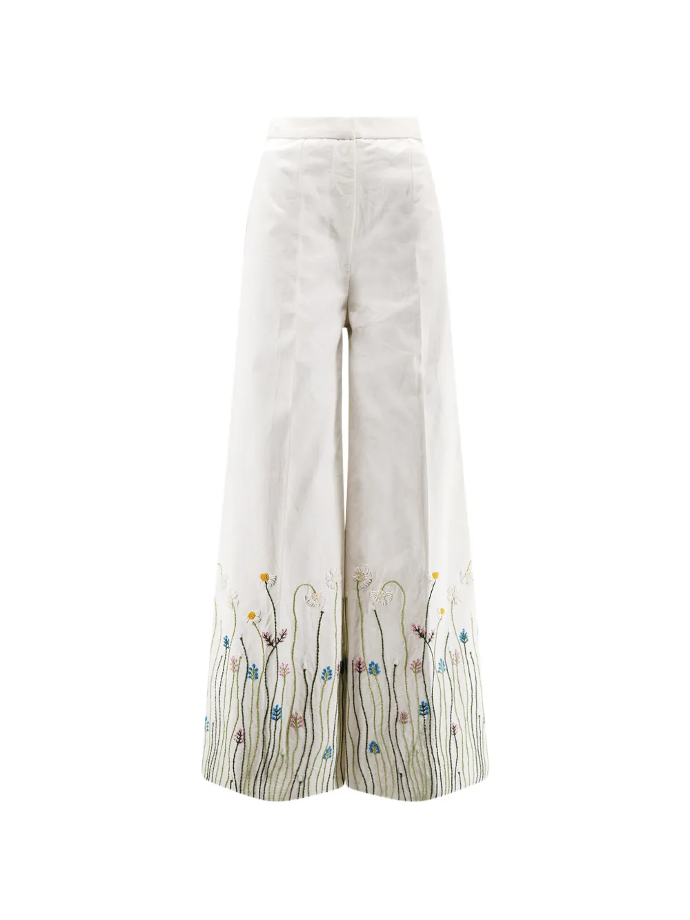 Philippa 1970 Valentina Embroidered Palazzo Pants In 白色