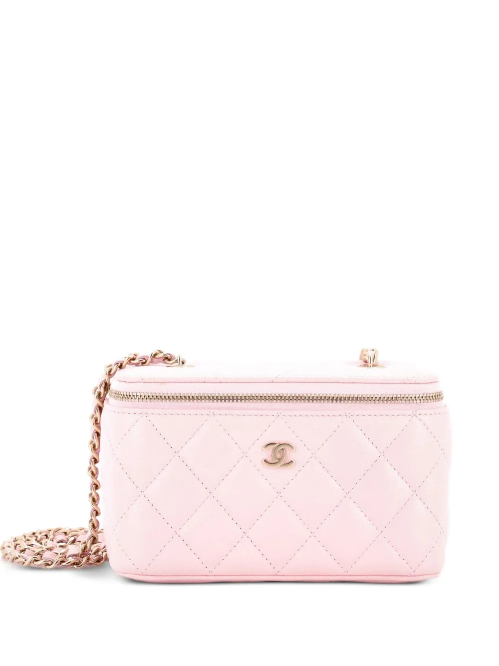 CHANEL Pre-Owned Classic Vanity Case with Chain Quilted Caviar Small crossbody bag - Rosa