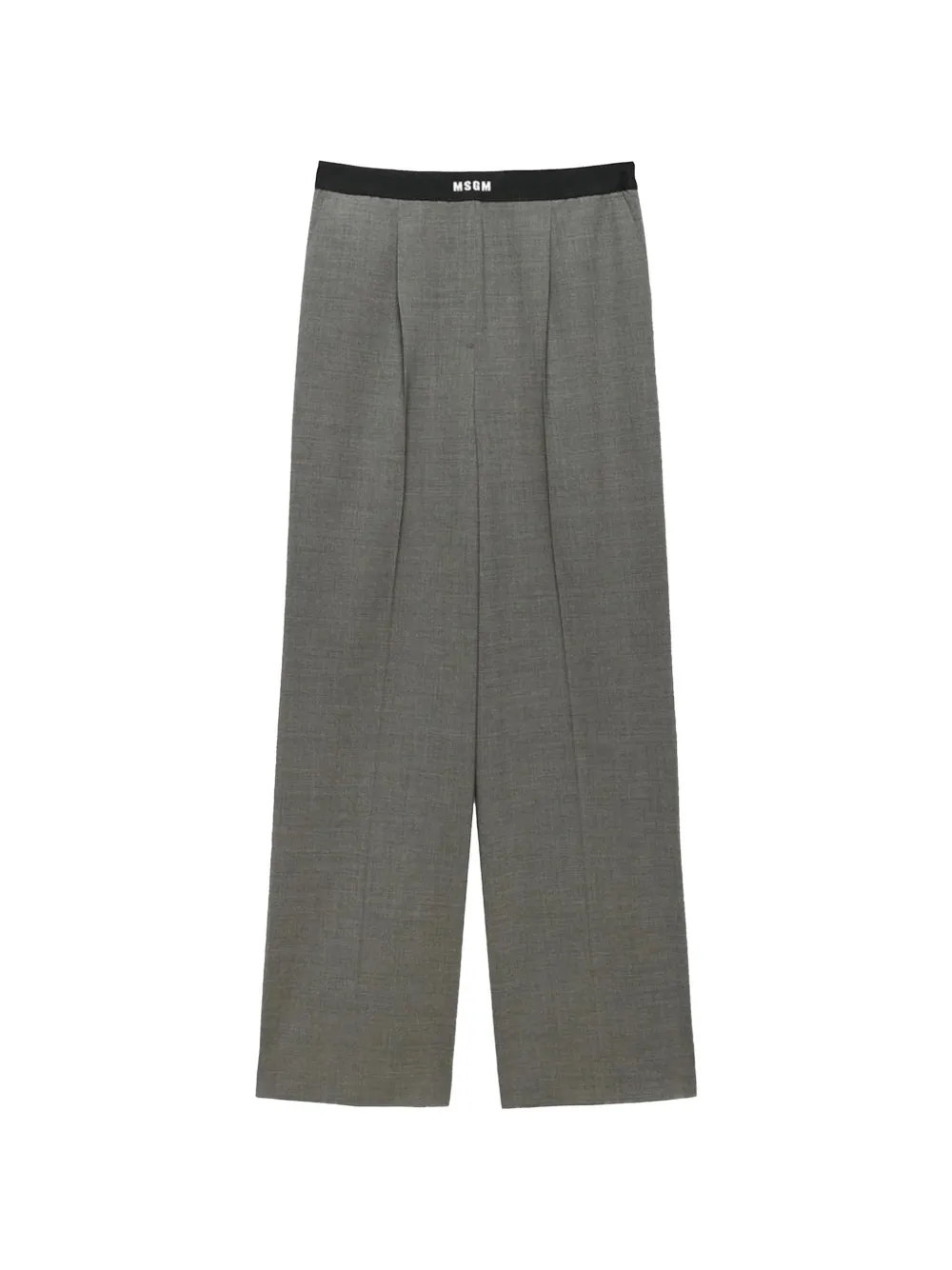 MSGM logo-waistband pleated trousers - Grigio