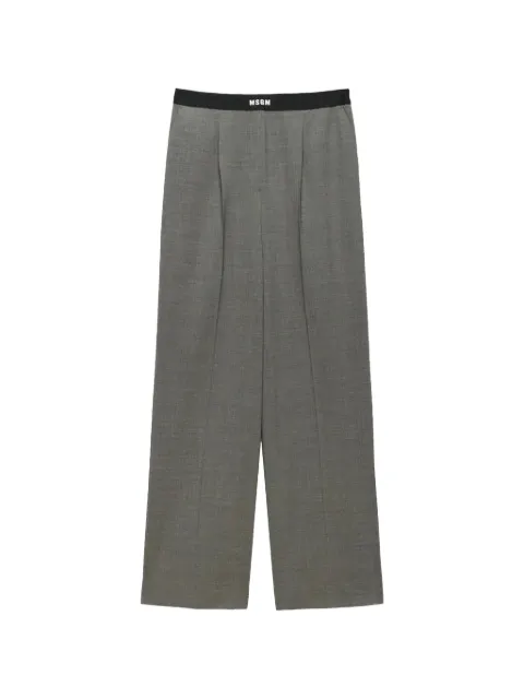 MSGM logo-waistband pleated trousers