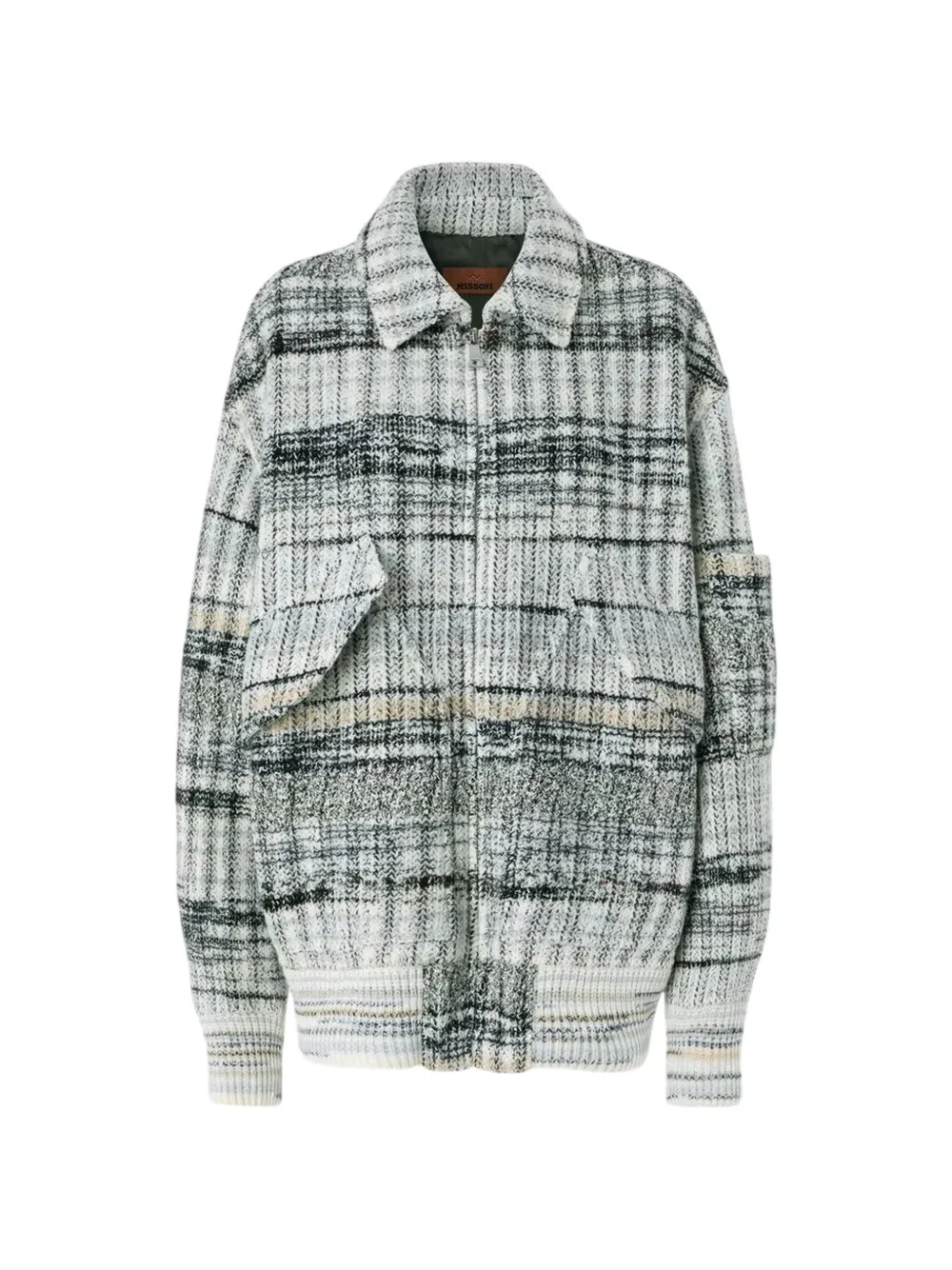 Missoni oversized wool-blend check bomber jacket - Grau