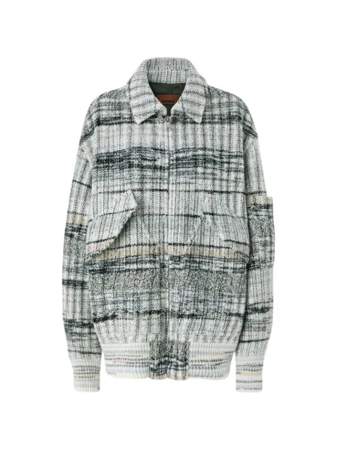 Missoni oversized wool-blend check bomber jacket