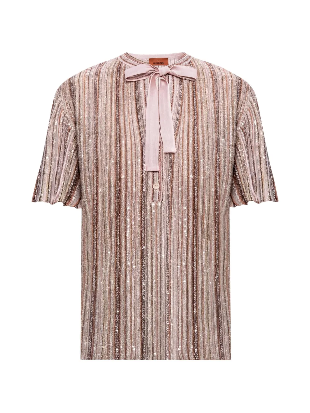 Missoni blouse à col lavallière et sequins - Tons neutres