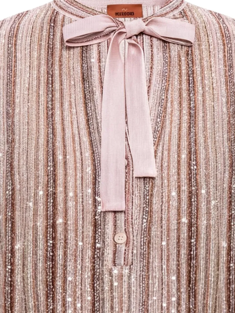 Missoni Blouse verfraaid met pailletten en strik Beige
