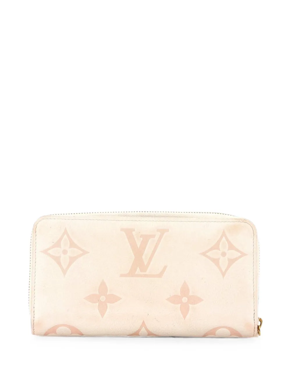 Pre-owned Louis Vuitton Zippy Wallet Bicolor Monogram Empreinte Giant Small Wallets In Neutrals