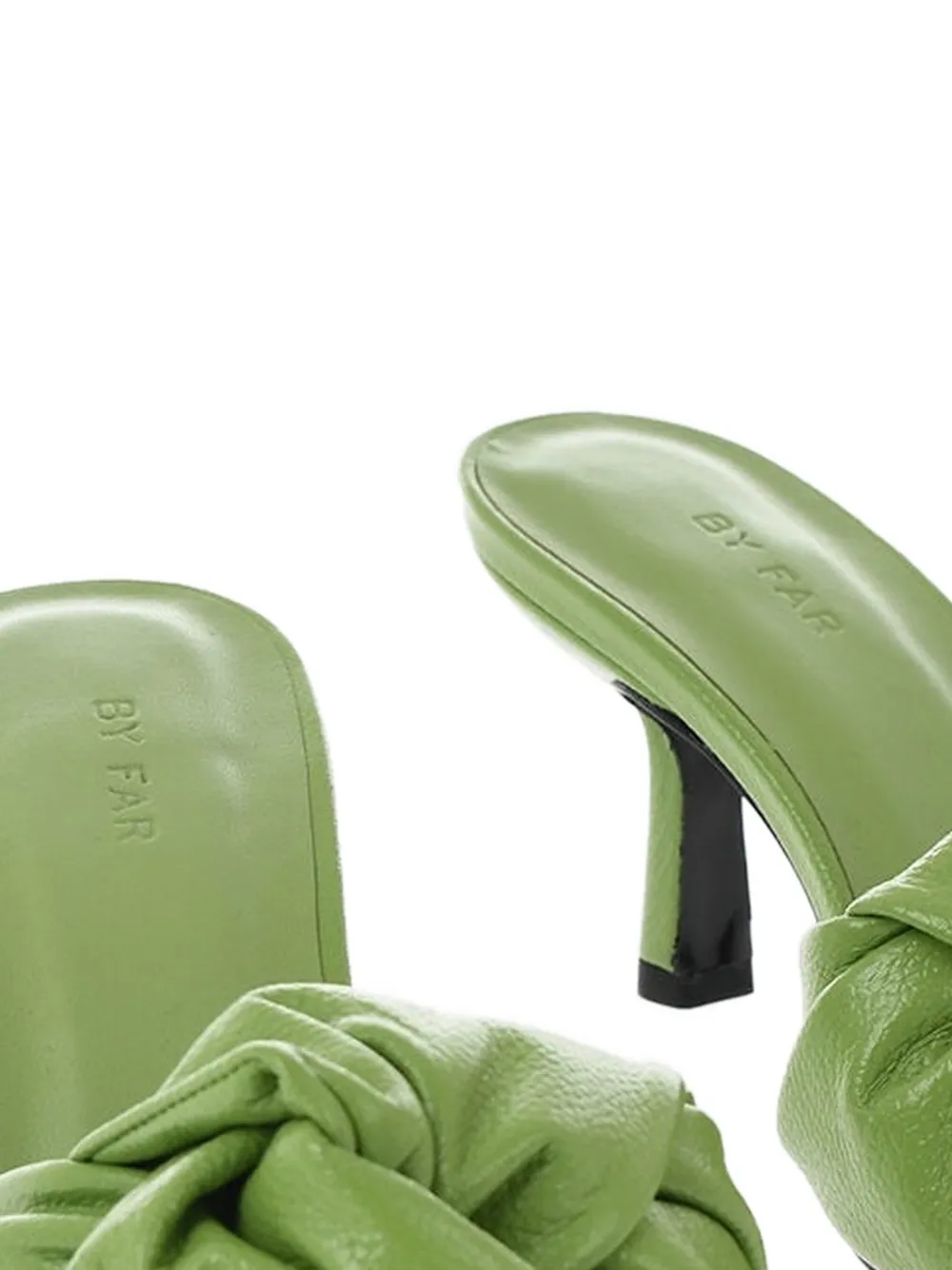 BY FAR Lana knotted leather mules Groen