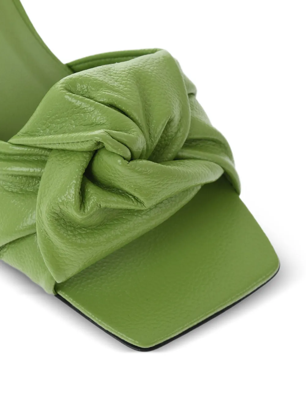 BY FAR Lana knotted leather mules Groen