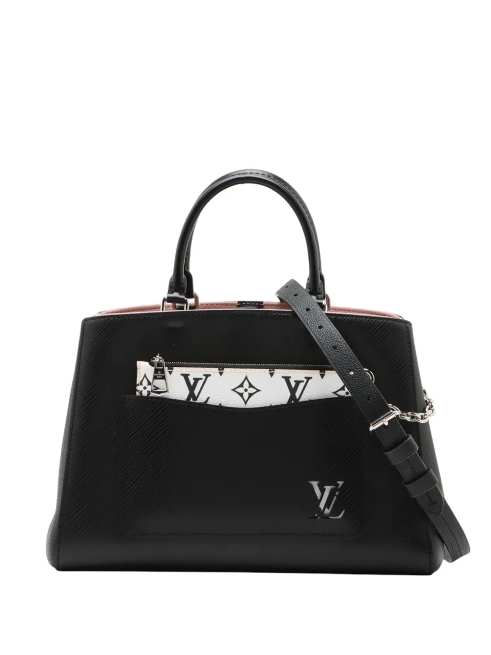 Pre-owned Louis Vuitton 2021-2026 Epi Marelle Tote Mm Satchel In Black