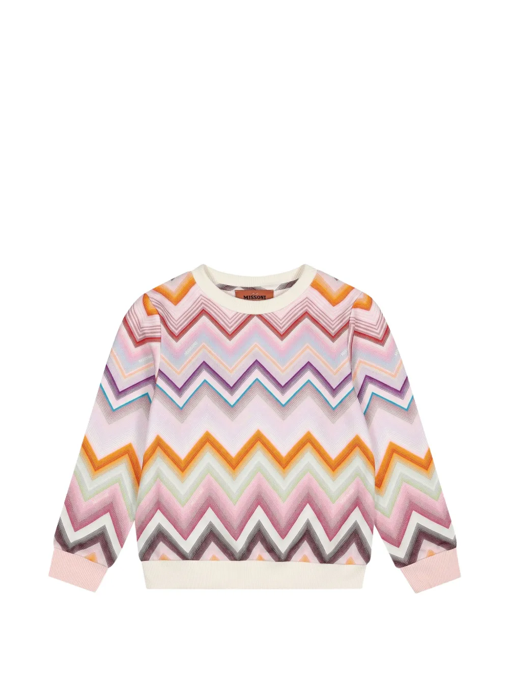 Missoni Kids sweat à imprimé zig-zag - Rose Missoni Kids sweat à imprimé zig-zag - Rose