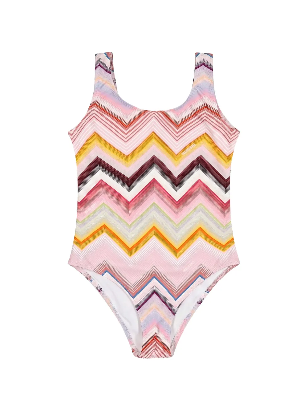 Missoni Kids zigzag-print swimsuit - Rosa