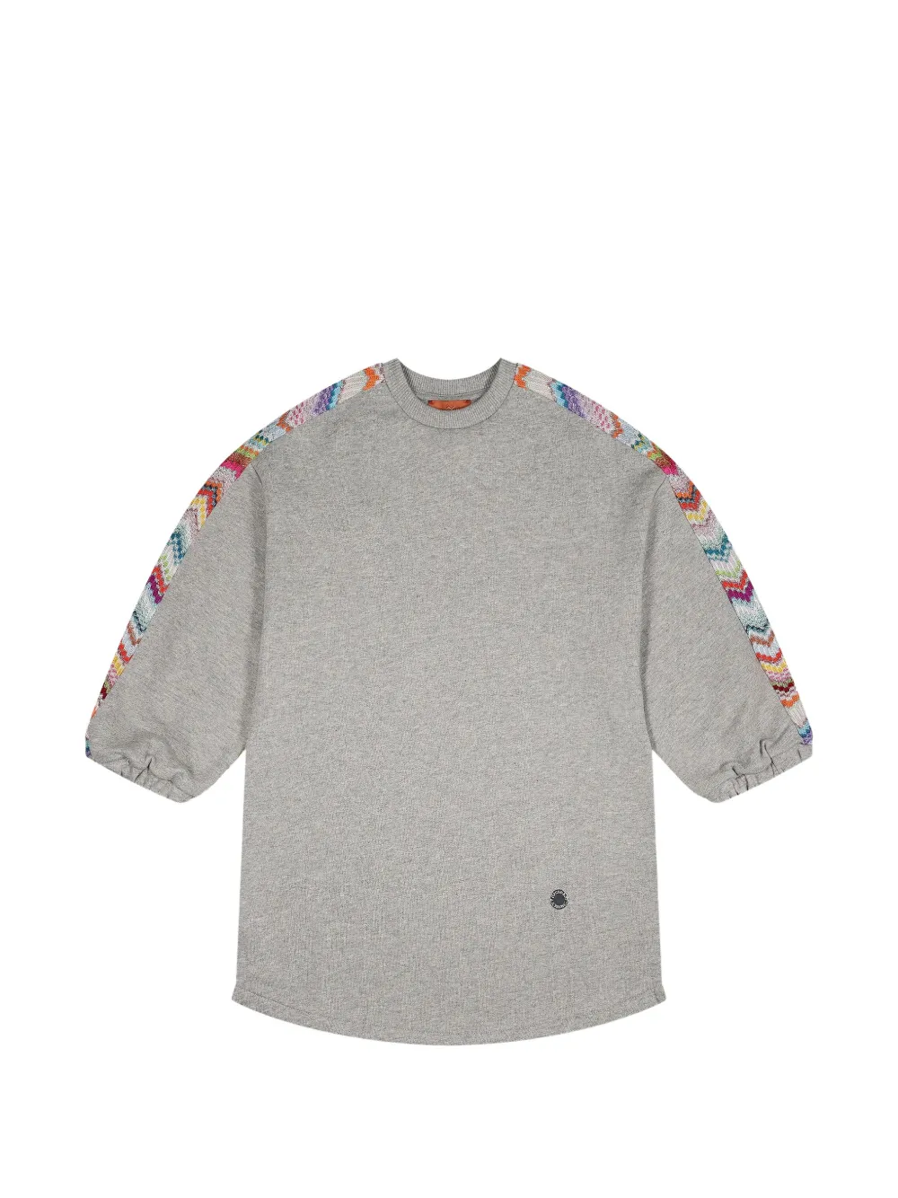 Missoni Kids Jurk met zigzag-print en raglanmouwen Grijs