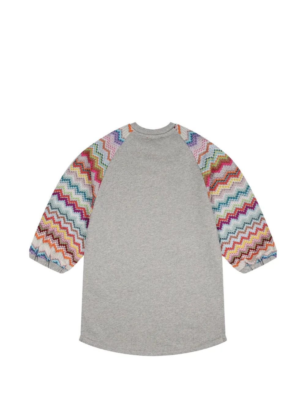 Missoni Kids Jurk met zigzag-print en raglanmouwen Grijs