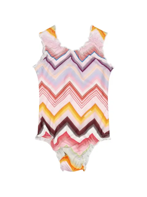 Missoni Kids maillot de bain à motif zigzag et volants