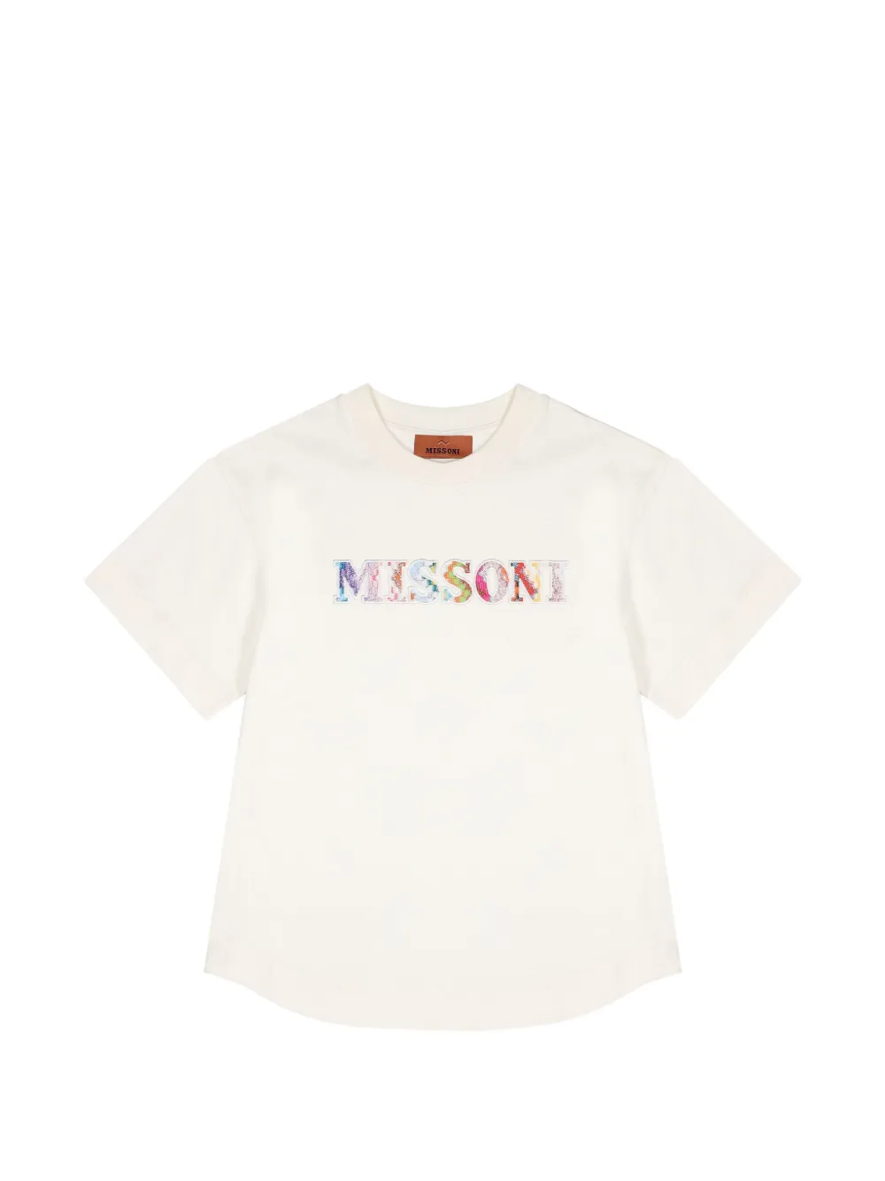 Missoni Kids logo-patch T-shirt - Nude