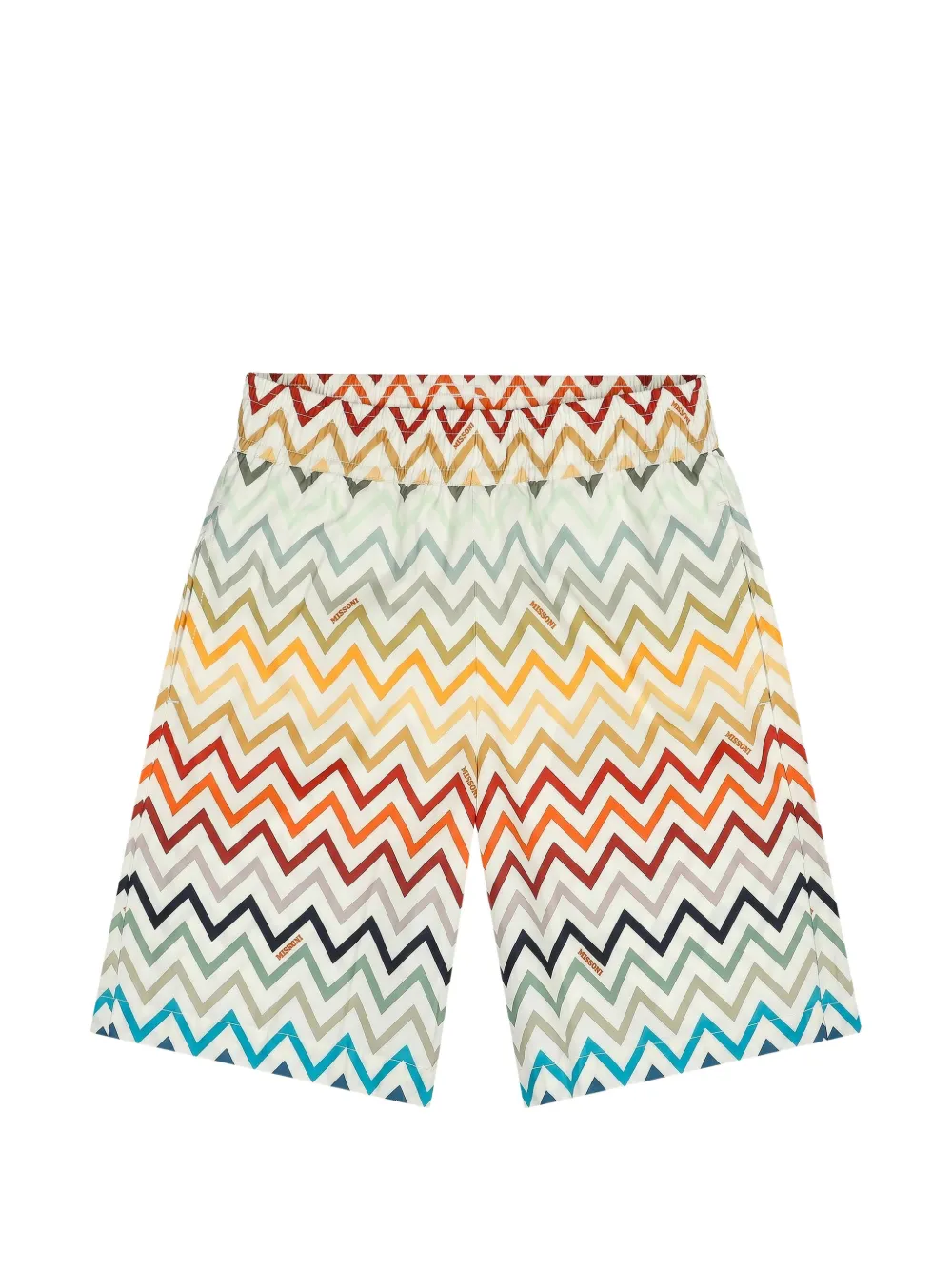 Missoni Kids zigzag-print swim shorts - Toni neutri