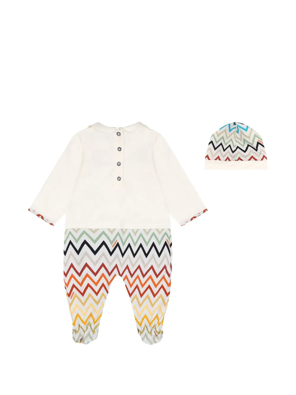 Missoni Kids Tweedeilige romperset met zigzag-print Wit