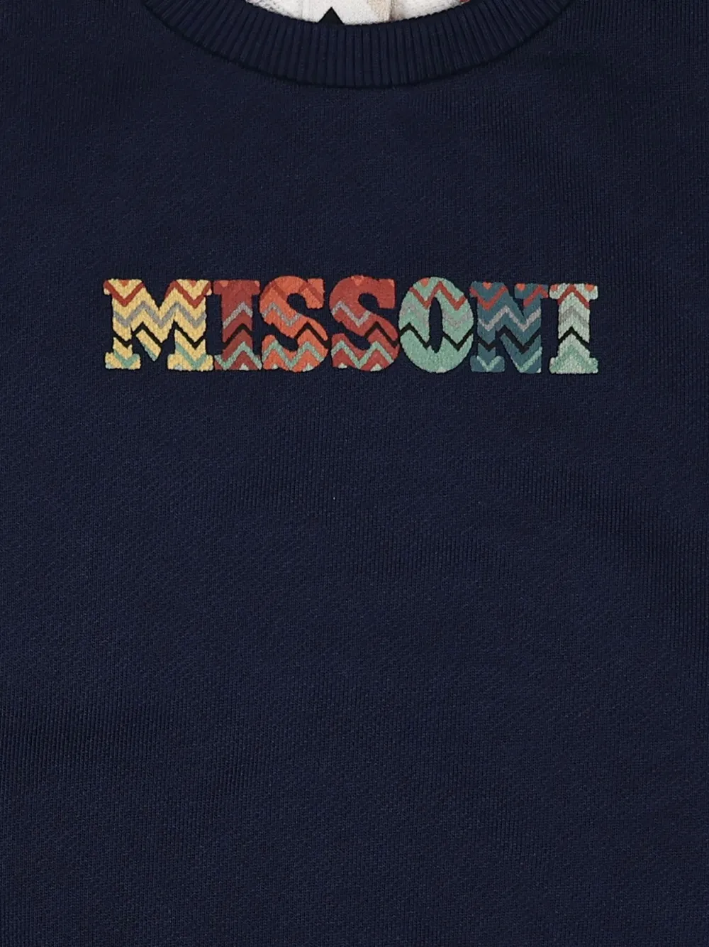 Missoni Kids Trui met zigzag-print en logo-patch Blauw