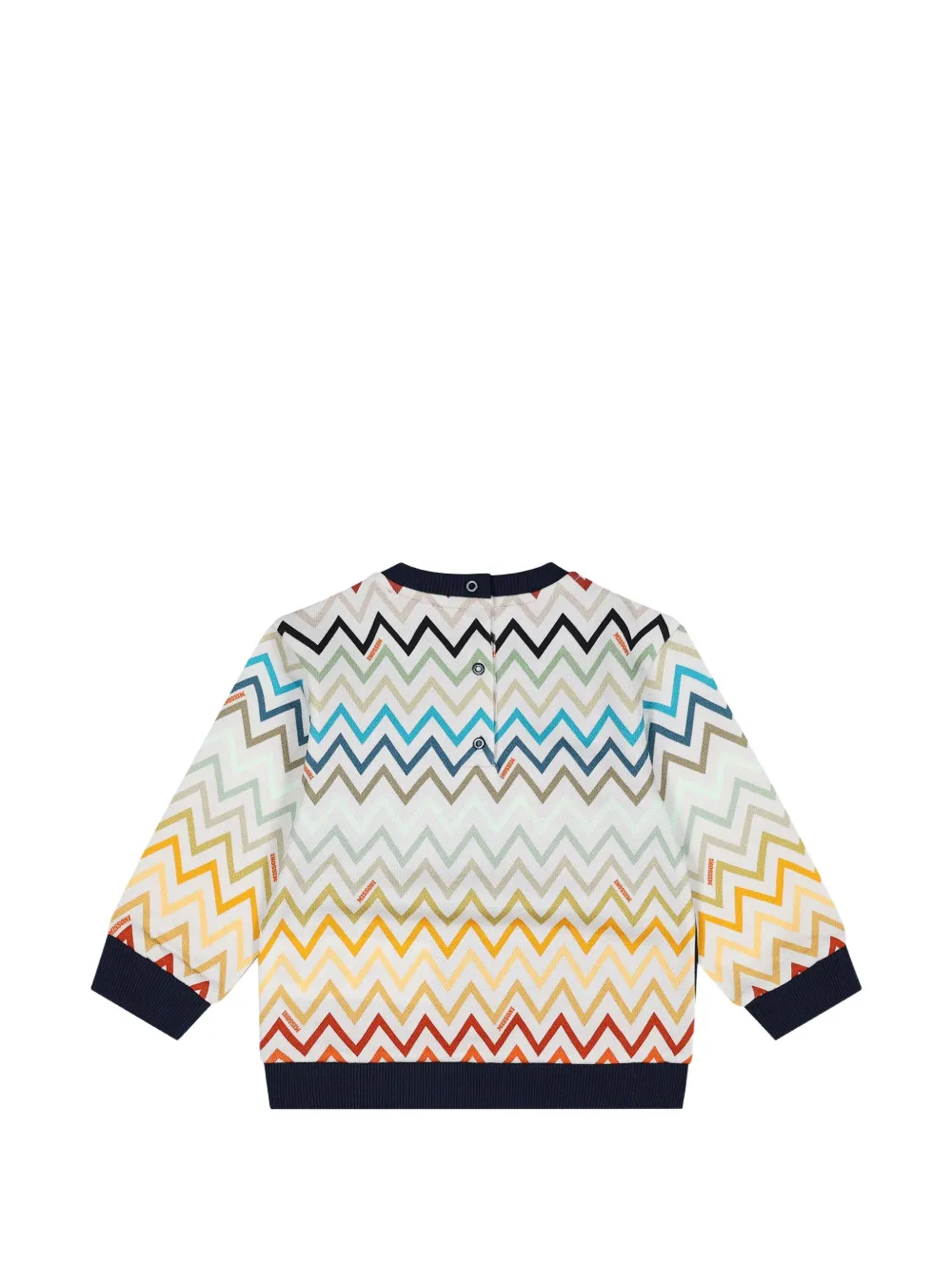 Missoni Kids Trui met zigzag-print en logo-patch Blauw