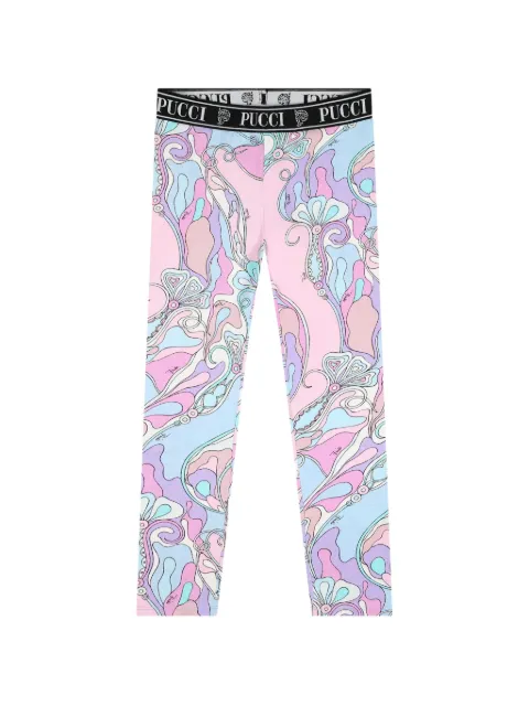 PUCCI Junior leggins con estampado abstracto
