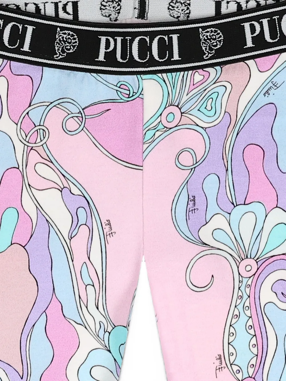 PUCCI Junior Legging met abstracte print en logo-tailleband Roze
