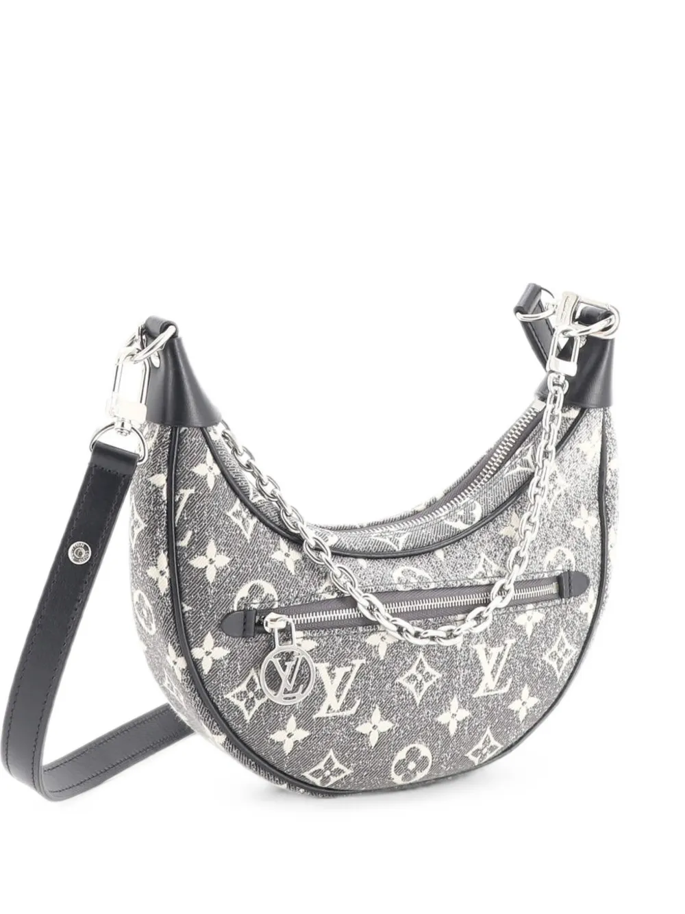 Louis Vuitton Pre-Owned Loop Handbag Monogram Jacquard Denim hobo bag - Black