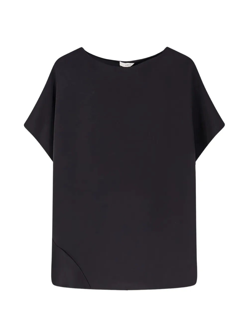 Vince satin-finish short-sleeve top - Black