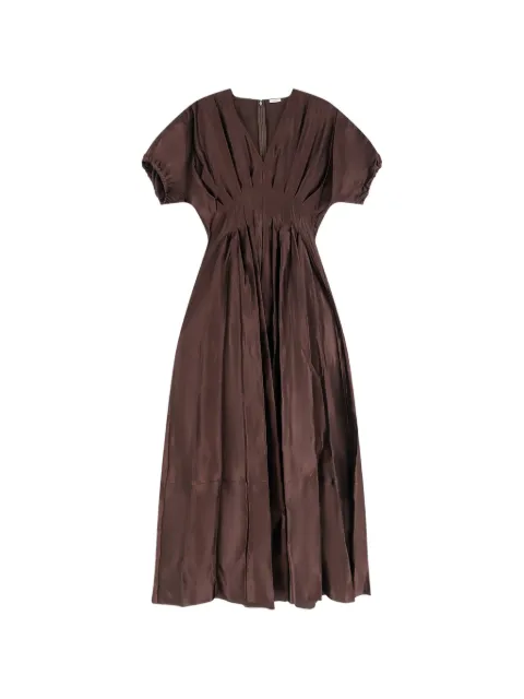 JOSEPH Nova pleated V-neck maxi dress