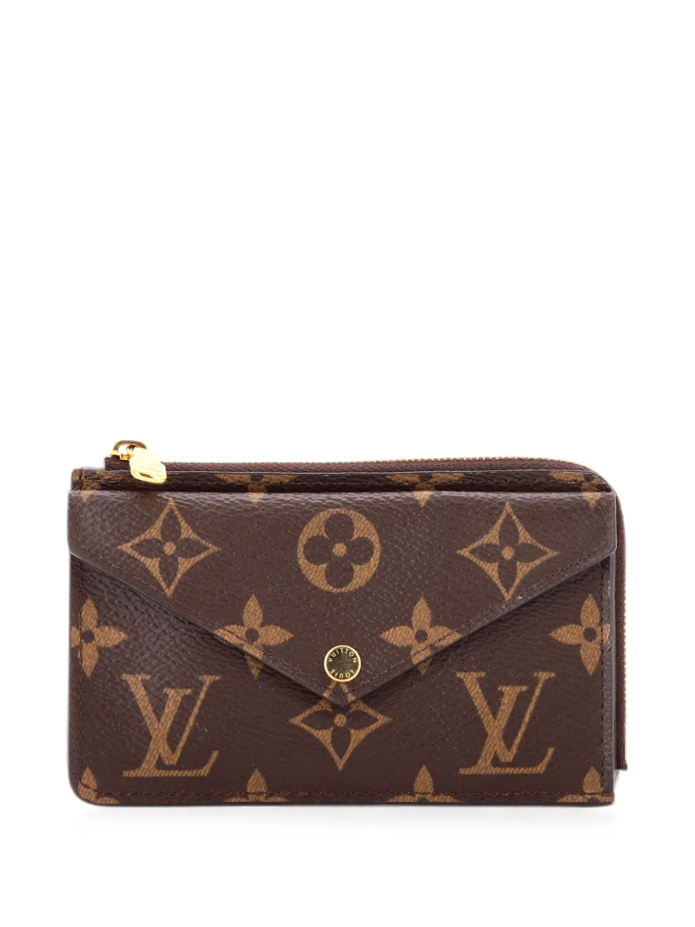Pre-owned Louis Vuitton Recto Verso Monogram Canvas Card Holder In Brown