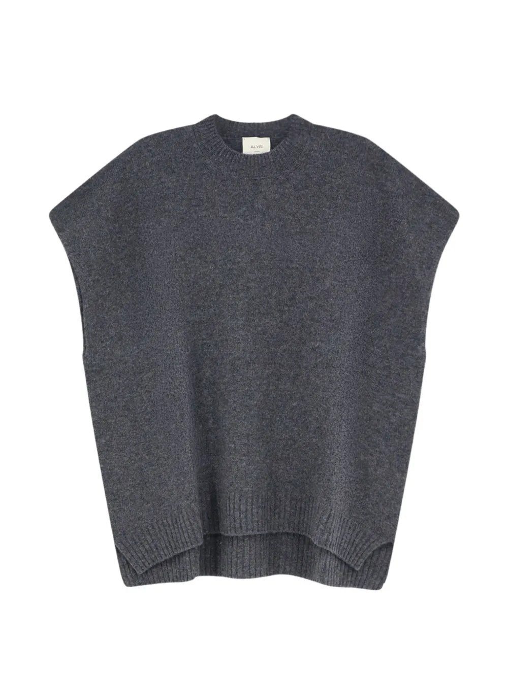 Alysi Sleeveless Boxy-fit Sweater In Gray