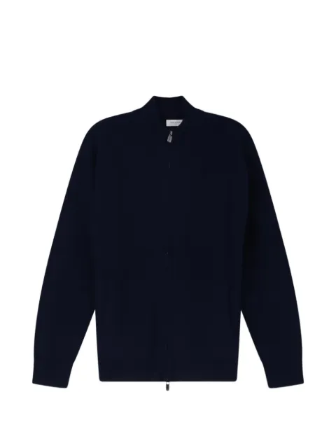 Bramani Cashmere zip-up ribbed-knit cardigan