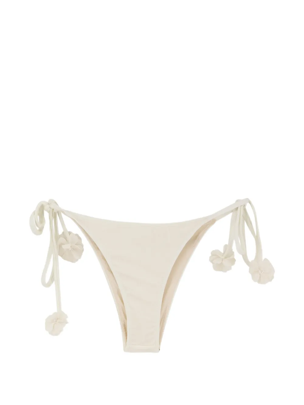 PatBO Sunstone floral-detail side-tie bikini briefs - Toni neutri