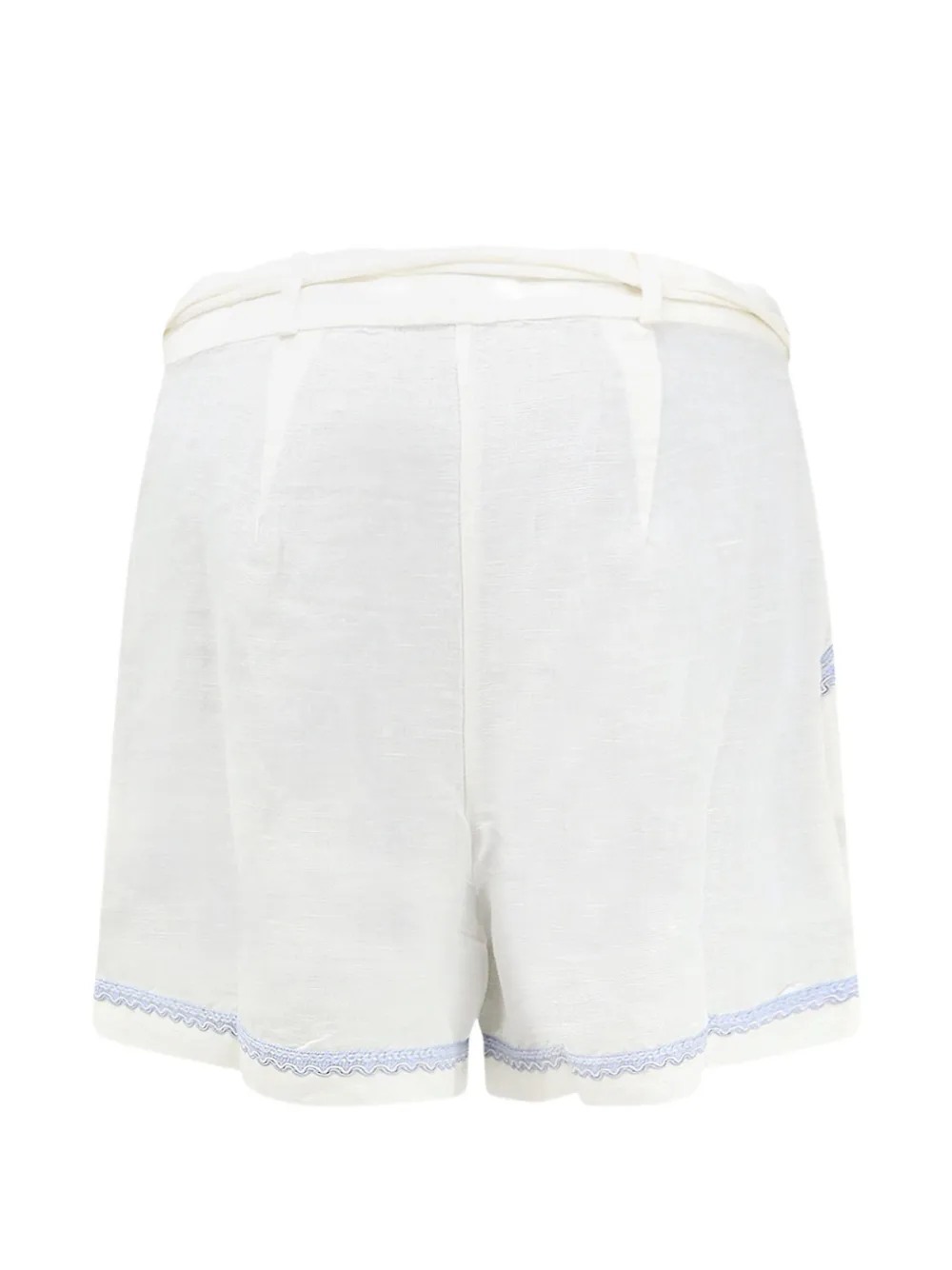 SCARLETT POPPIES Vareli shorts met bloemen-applicatie en studs Beige