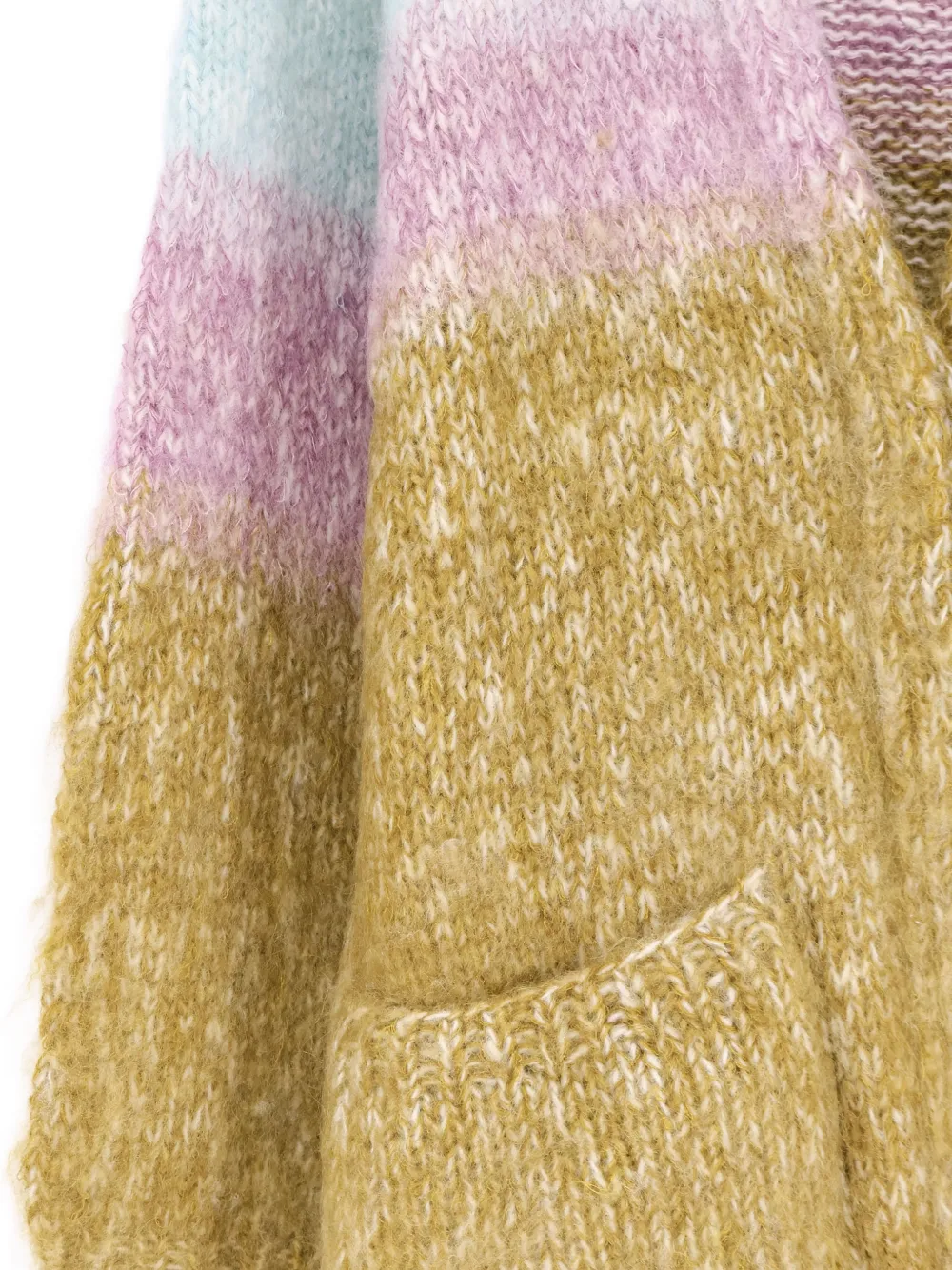 Mes Demoiselles Watela grofgebreid vest met colourblocking Geel