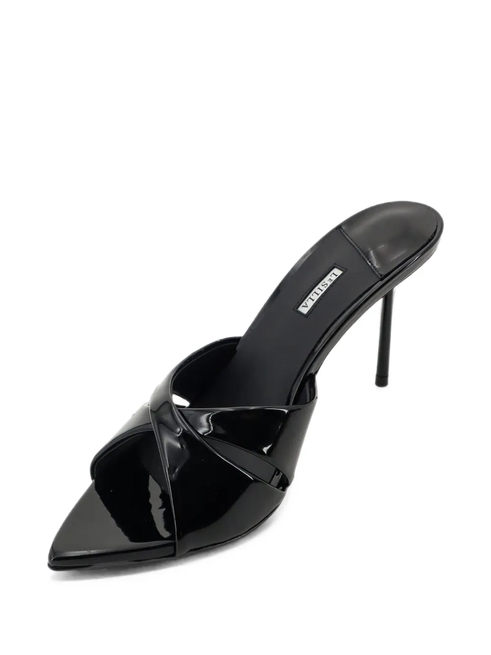 Le Silla Shirley crossover patent-finish sandals Zwart