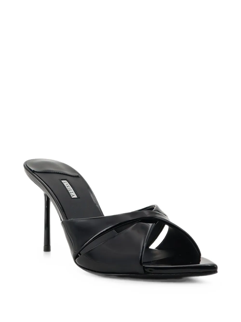 Le Silla Shirley crossover patent-finish sandals Zwart