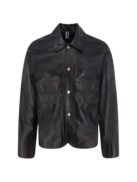 D-FOUR flap-pocket leather jacket