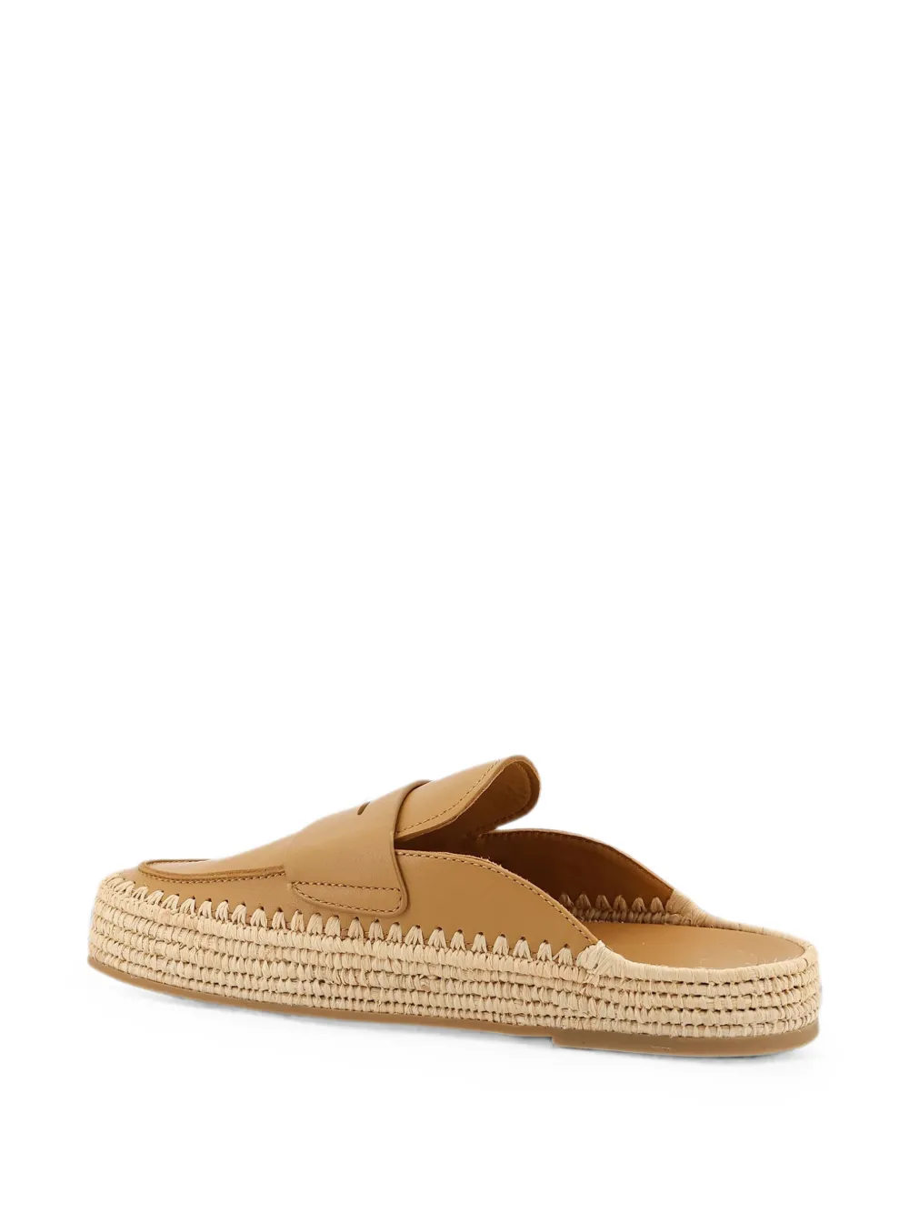 Paloma Barceló Belinda Calidis leather raffia flat mules Beige