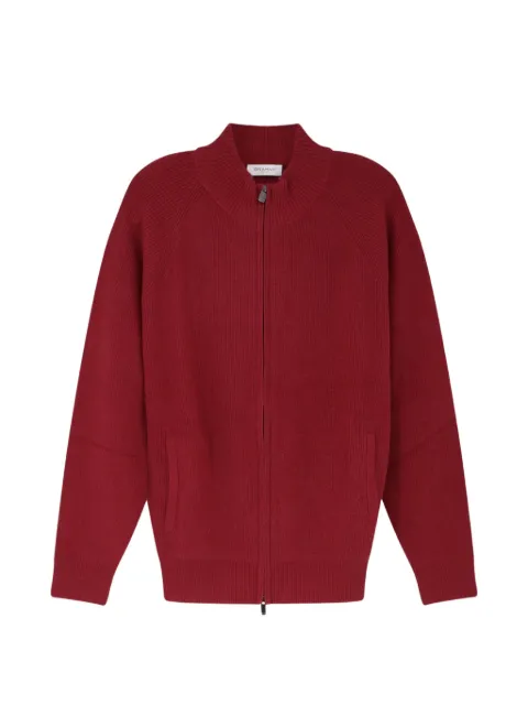 Bramani Cashmere ribbed-knit zip-up cardigan