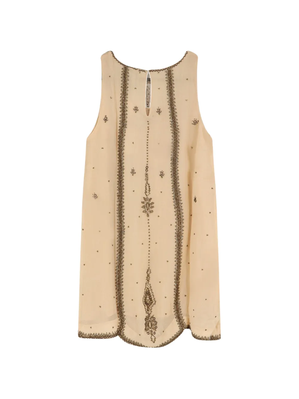 SCARLETT POPPIES Anabel mini-jurk met geborduurde kralen Beige