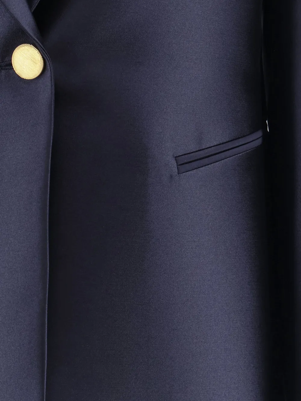 Alberta Ferretti Mikado jack met enkele rij knopen en puntige revers Blauw