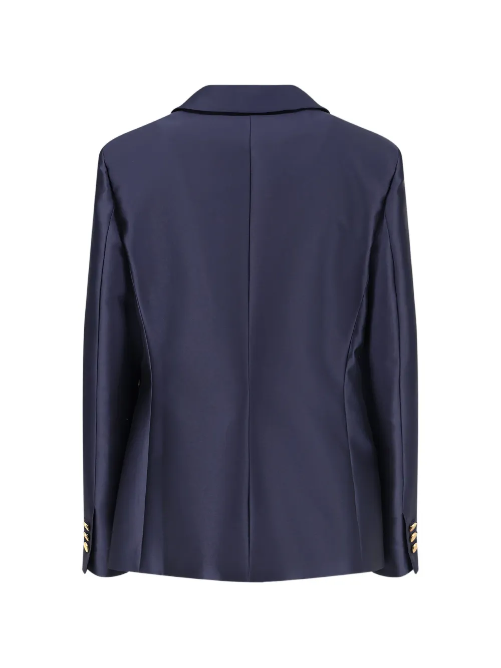 Alberta Ferretti Mikado jack met enkele rij knopen en puntige revers Blauw
