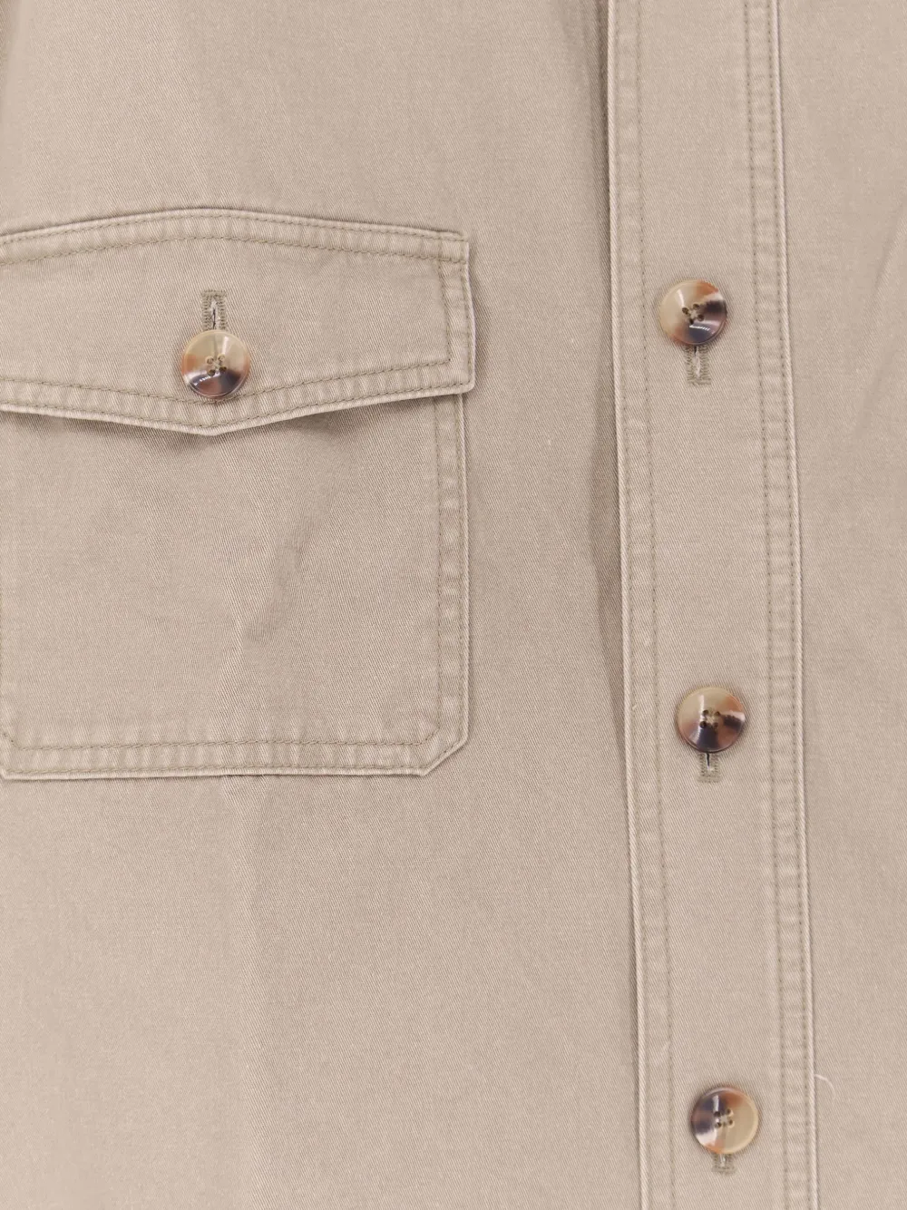 TONYWACK Oversized shirtjack met klepzak Beige