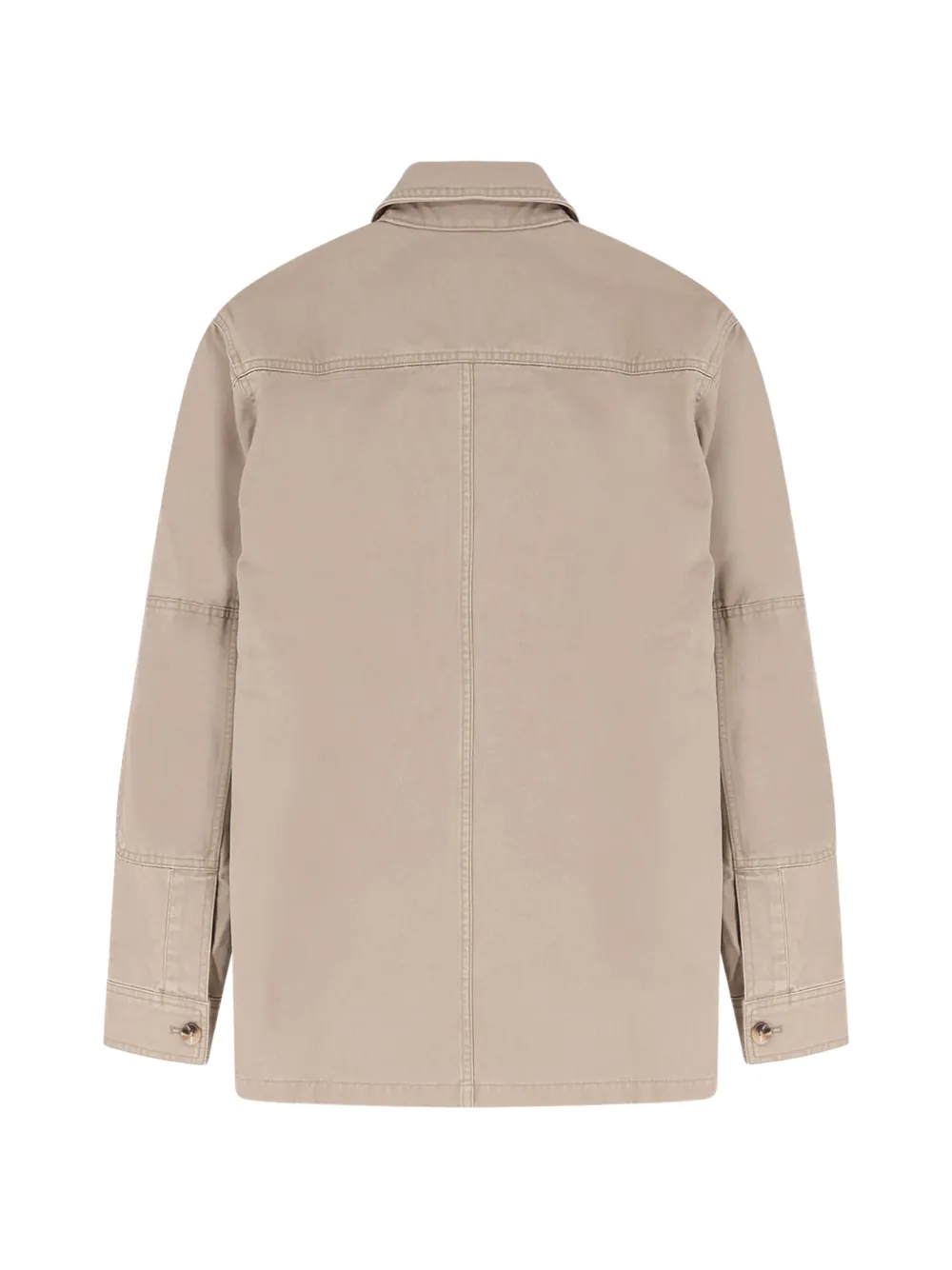 TONYWACK Oversized shirtjack met klepzak Beige