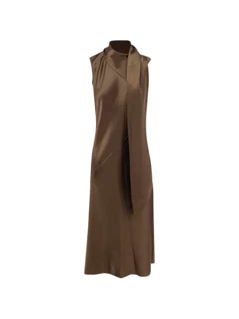 Vince scarf-detail sleeveless satin maxi dress
