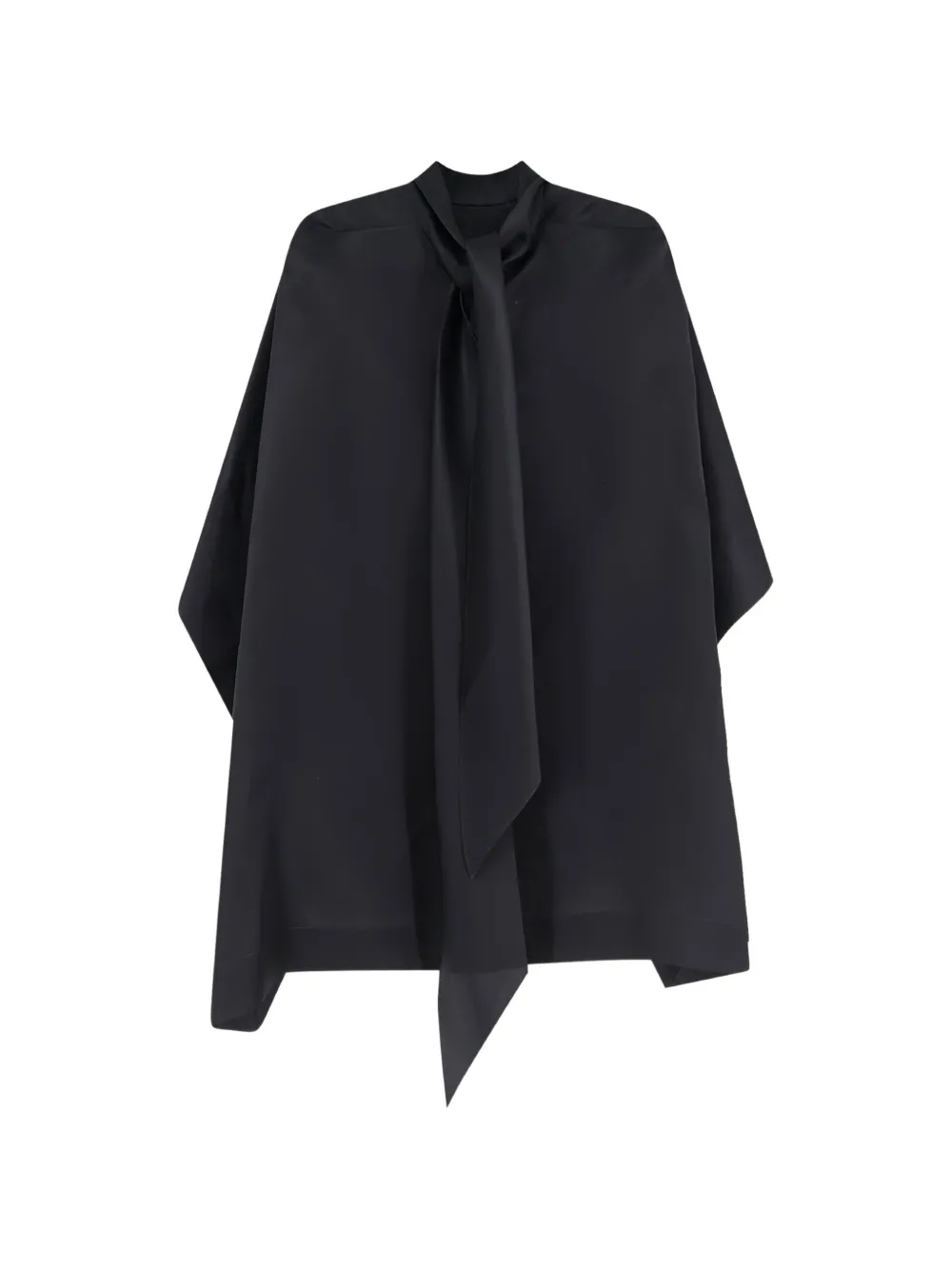 Alberta Ferretti asymmetrical tie-fastening cape - Schwarz