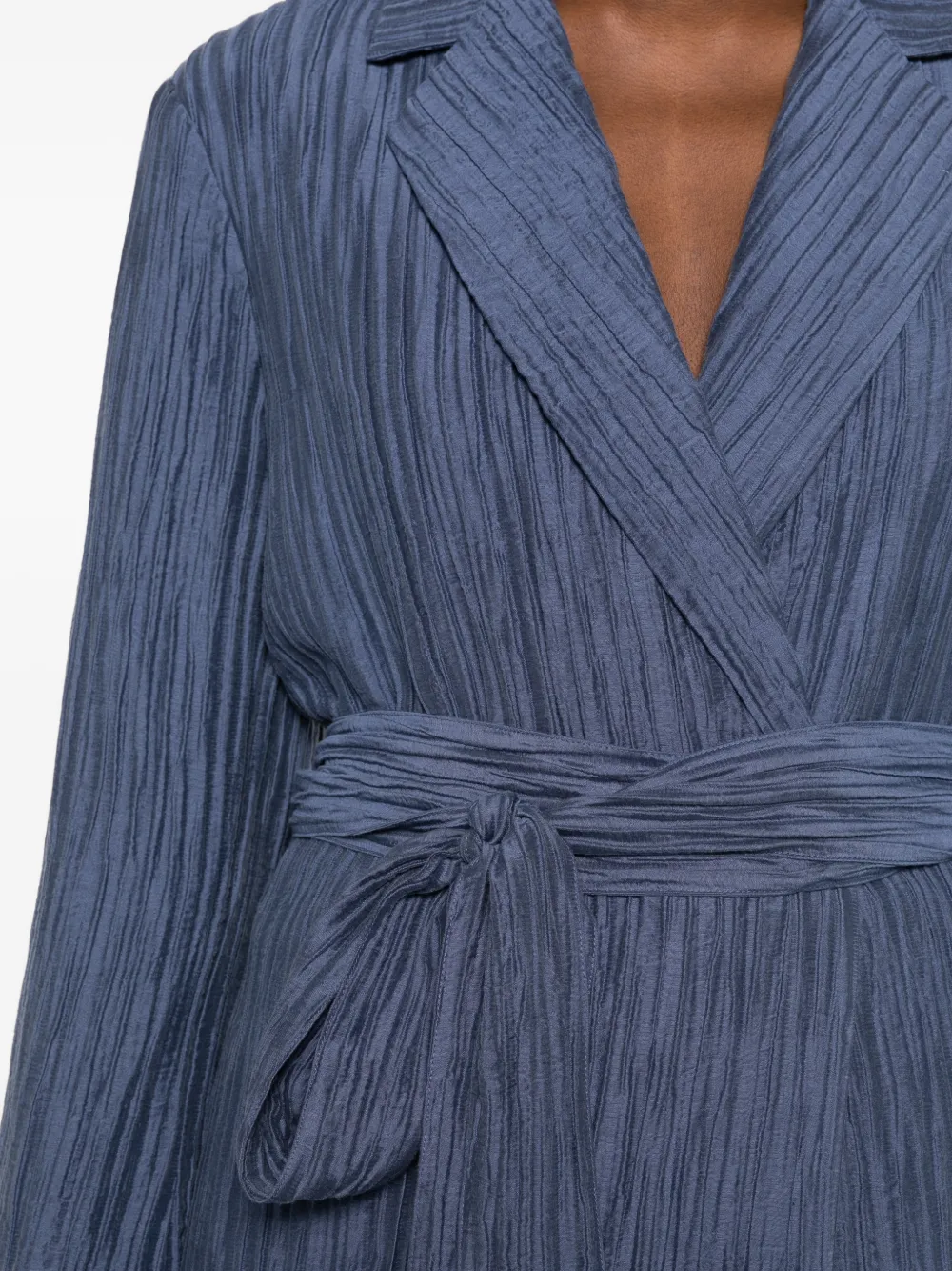 JOSEPH Blazer met gekreukte afwerking en ceintuur Blauw