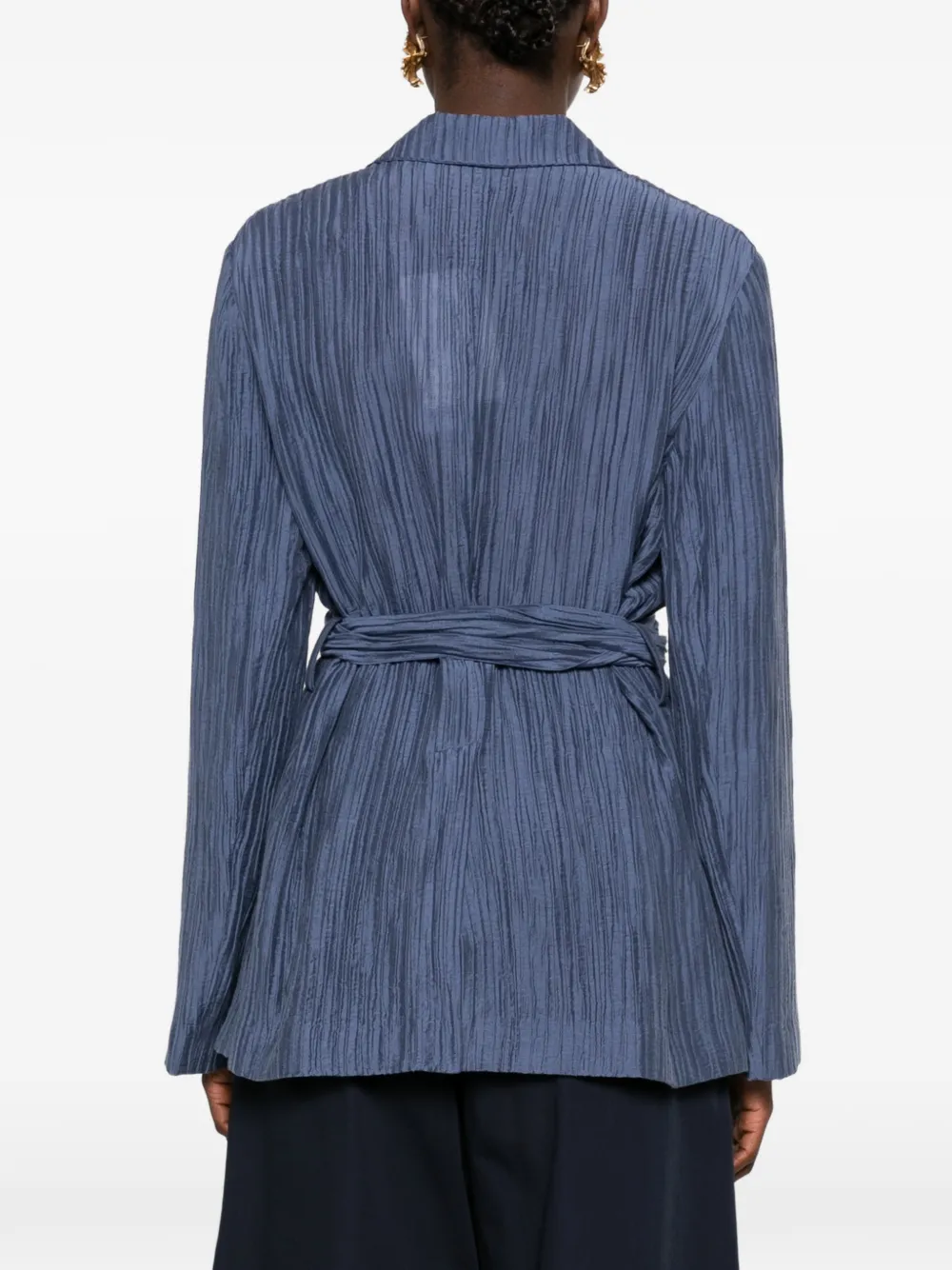 JOSEPH Blazer met gekreukte afwerking en ceintuur Blauw