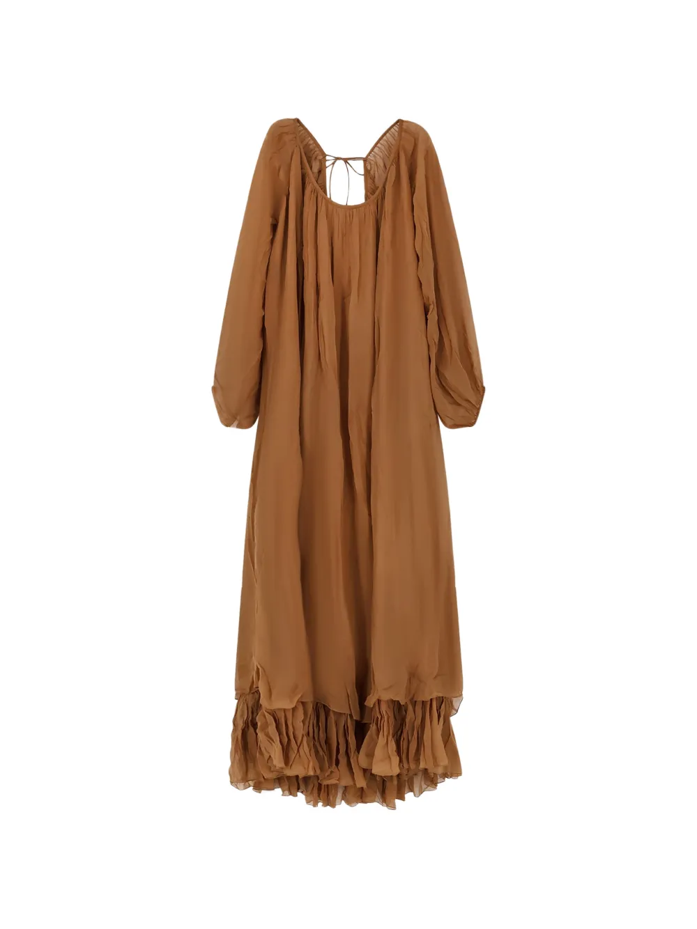 Mes Demoiselles Crash ruffled maxi dress - Marrone