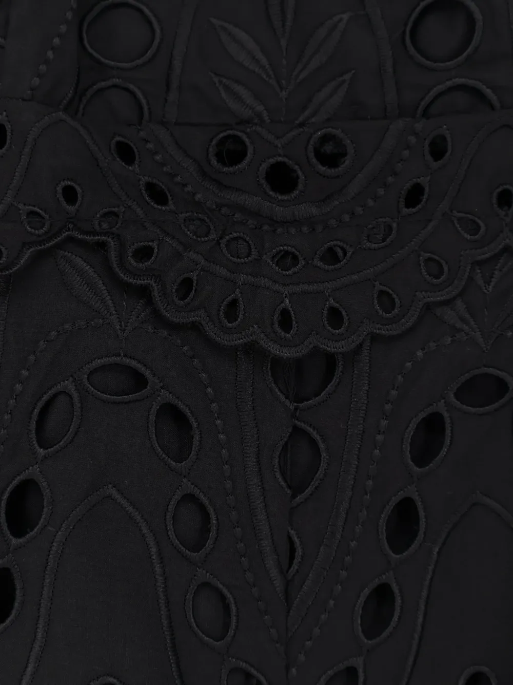 Charo Ruiz Ibiza Glimmer broderie-anglaise midi dress Zwart