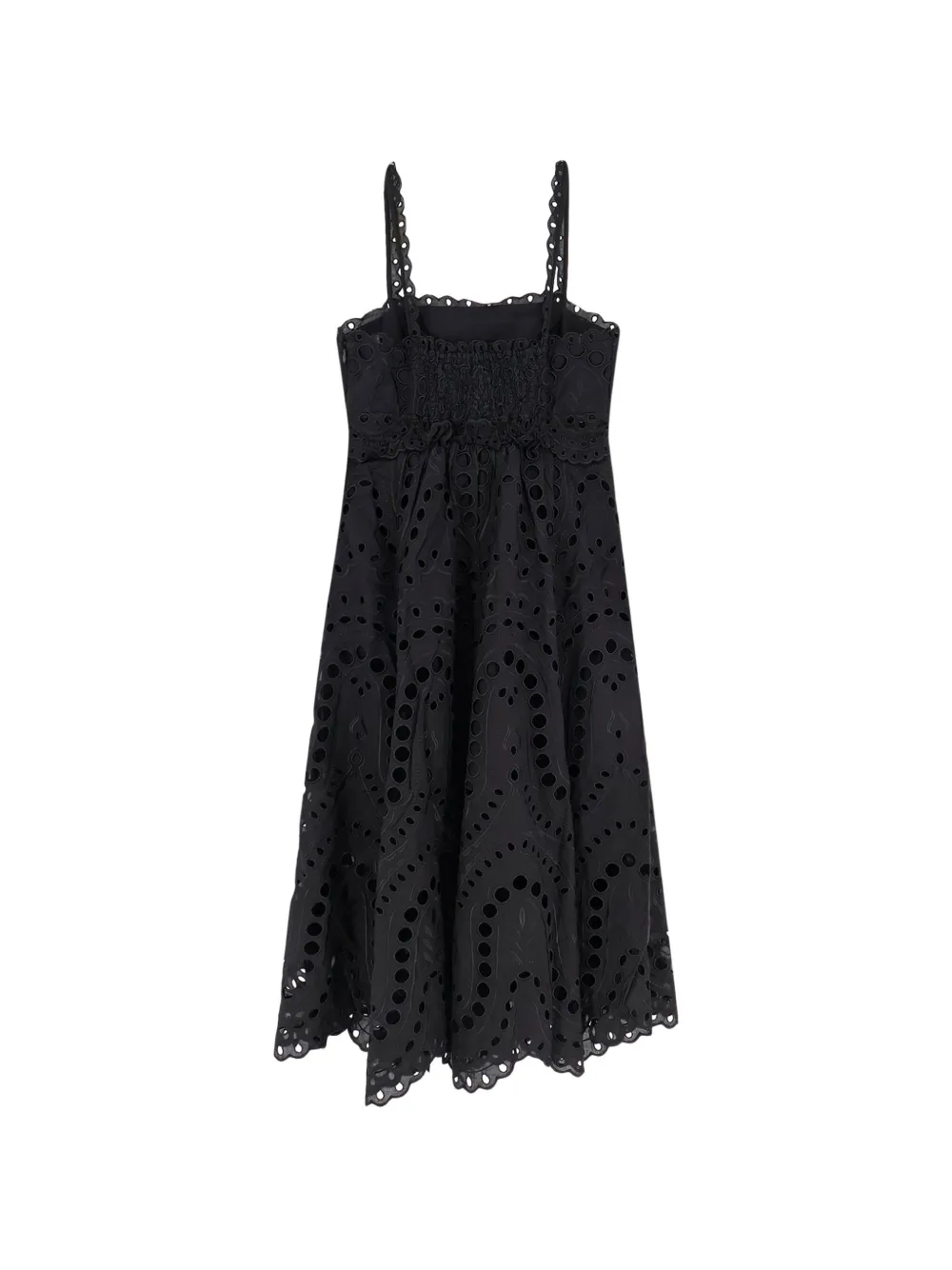 Charo Ruiz Ibiza Glimmer broderie-anglaise midi dress Zwart